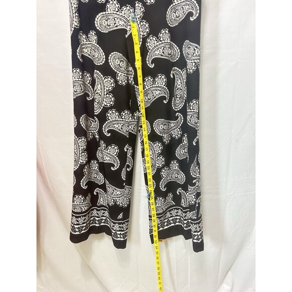 New York & Co Stretch Womens S Black Paisley Wide Leg Pants - Picture 5 of 10